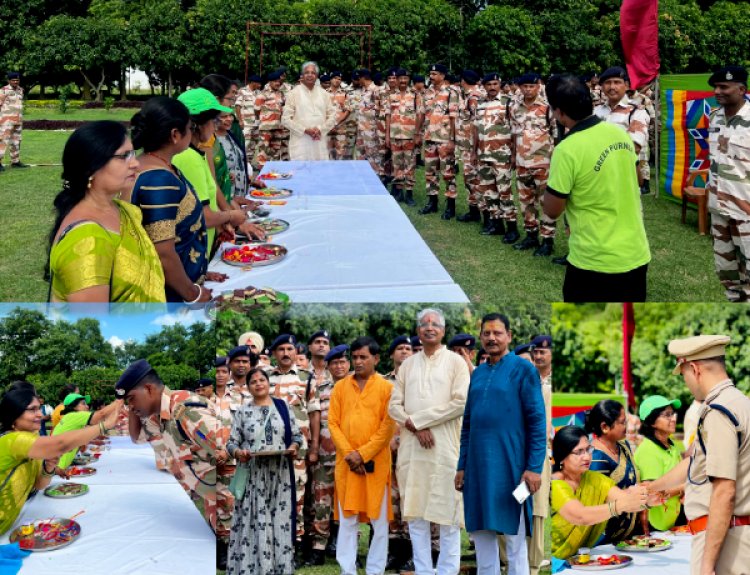 ग्रीन पूर्णिया की महिलाओं ने एसएसबी जवानों को राखी बांध दिलाई हिफाजत की शपथ